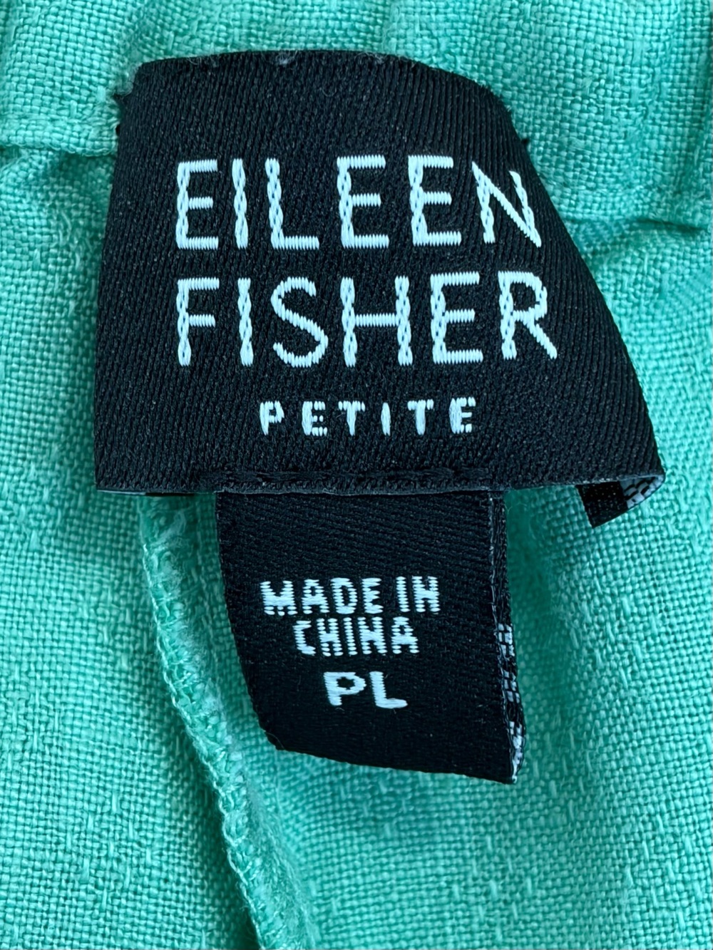 Eileen Fisher 100% Linen Light Green Cropped Drawstring Pants (Petite L) - Picture 8 of 10